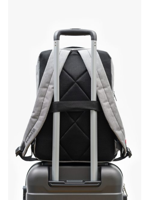 Budmil David szürke laptoptartós hátizsák 15,6"