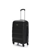 Bontour Horizontal közepes bőrönd fekete 4 kerekű