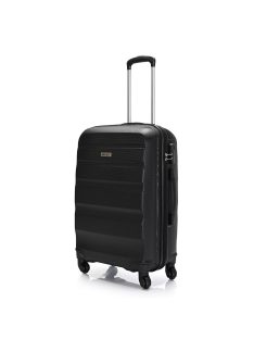 Bontour Horizontal közepes bőrönd fekete 4 kerekű