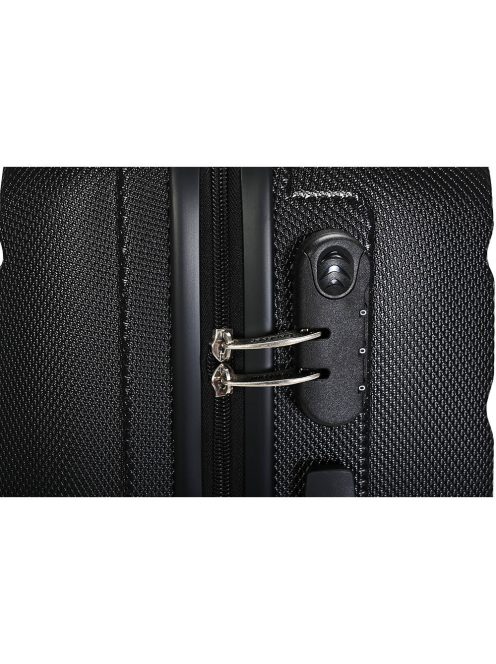 Bontour Horizontal közepes bőrönd fekete 4 kerekű