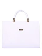 Karen Tymona fehér rostbőr női aktatáska