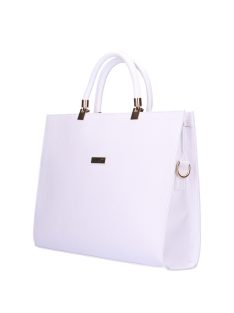 Karen Tymona fehér rostbőr női aktatáska