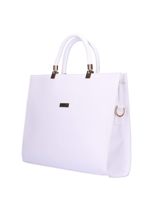 Karen Tymona fehér rostbőr női aktatáska