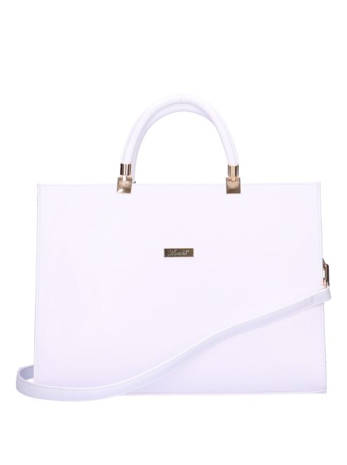 Karen Tymona fehér rostbőr női aktatáska