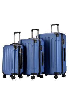 Bontour Vertical bőrönd szett kék 4 kerekű 3 részes