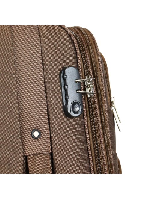 Leonardo Da Vinci Genova barna 2 kerekű bővíthető kabinbőrönd