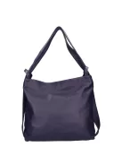 OLASZ BŐR 55551 Fekete női válltáska és hátizsák egyben