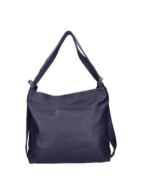 OLASZ BŐR 55551 Fekete női válltáska és hátizsák egyben