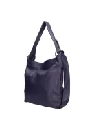 OLASZ BŐR 55551 Fekete női válltáska és hátizsák egyben