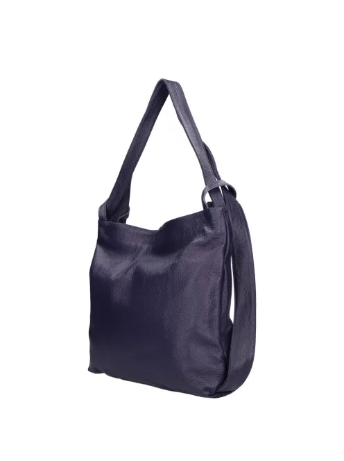 OLASZ BŐR 55551 Fekete női válltáska és hátizsák egyben