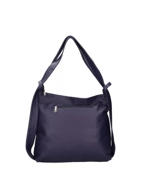 OLASZ BŐR 55551 Fekete női válltáska és hátizsák egyben