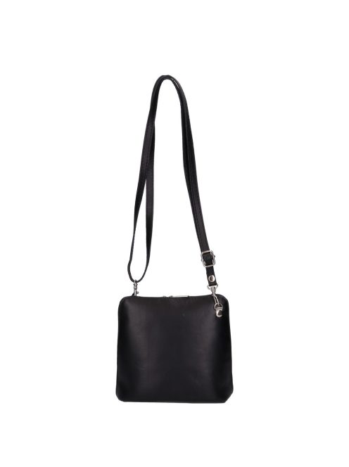Olasz bőr 5128 fekete puha bőr női kicsi oldaltáska