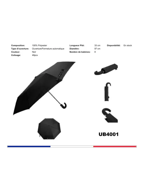 David Jones UB4001 fekete oda-vissza automata esernyő