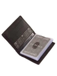 La Scala AD30808 fekete bőr kártyatartó