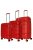 Bontour Flow piros 4 kerekű 3 részes bőrönd szett
