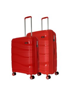   Bontour Flow piros 4 kerekű közepes bőrönd és nagy bőrönd