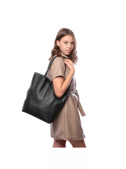 Olasz bőr 5228 Fekete kötős női 