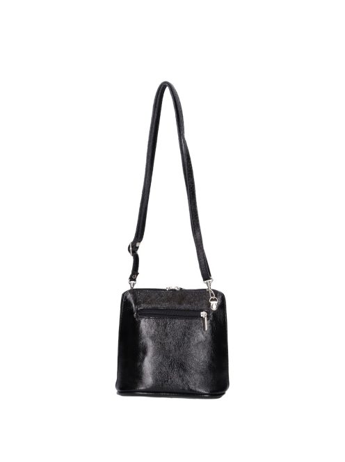 Táska OLASZ BŐR 5128 Fekete fényes