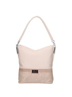 Karen Bona bézs virágos rostbőr női válltáska