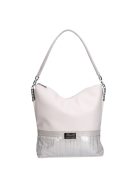 Karen Bona fehér-ezüst rostbőr női válltáska