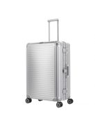 Travelite Next L ezüst nagy méretű prémium alumínium bőrönd