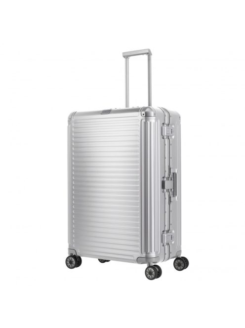 Travelite Next L ezüst nagy méretű prémium alumínium bőrönd