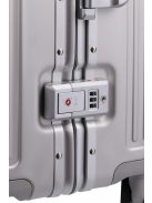 Travelite Next L ezüst nagy méretű prémium alumínium bőrönd