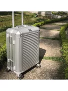 Travelite Next L ezüst nagy méretű prémium alumínium bőrönd