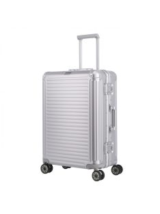   Travelite Next M ezüst közepes méretű prémium alumínium bőrönd