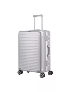  Travelite Next M ezüst közepes méretű prémium alumínium bőrönd