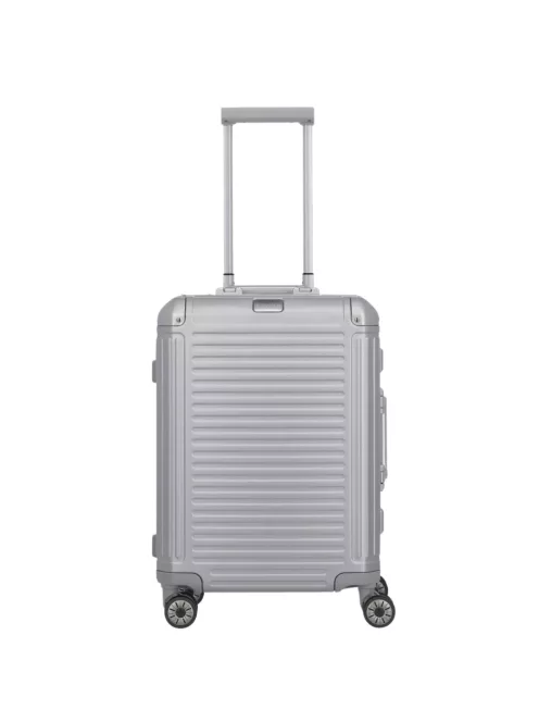 Travelite Next S ezüst kabin méretű prémium alumínium bőrönd