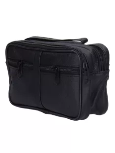 Autóstáska férfi 0089-0009 Fekete bőr dupla kicsi