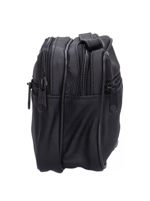 Autóstáska férfi 0089-0009 Fekete bőr dupla kicsi