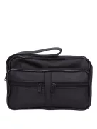 Autóstáska Elöl zsebes nagy autós férfi  Fekete bőr nagy