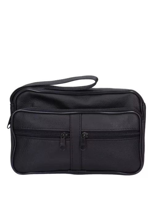 Autóstáska Elöl zsebes nagy autós férfi  Fekete bőr nagy