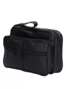 Autóstáska Elöl zsebes nagy autós férfi  Fekete bőr nagy