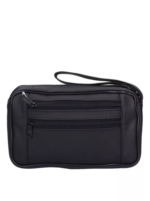 Autóstáska Elöl zsebes nagy autós férfi  Fekete bőr nagy