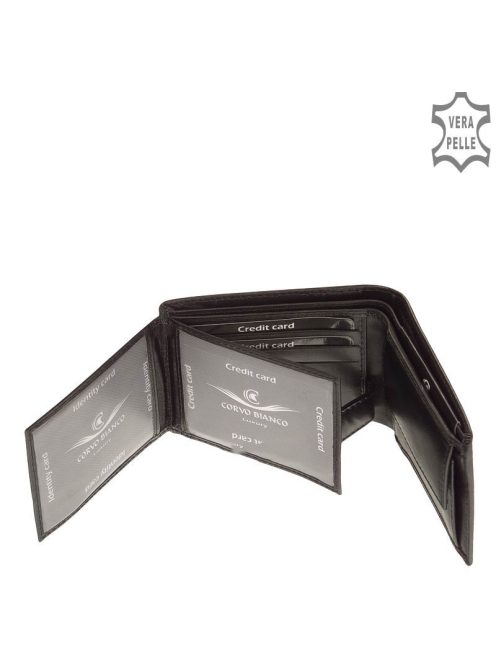 Pénztárca CORVO BIANCO CBS102 Fekete bőr férfi