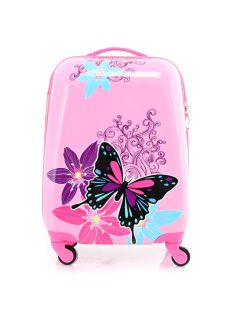 Bontour gurulós gyerek bőrönd rózsaszín pillangó