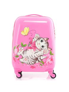 Bontour gurulós gyerek bőrönd rózsaszín cica