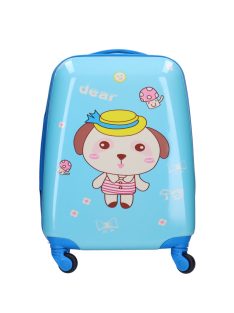 XTD Kids világoskék macis 4 kerekű gyerek bőrönd