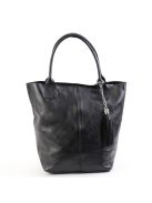 Táska OLASZ BŐR 5230 Fekete fényes női