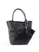 Táska OLASZ BŐR 5230 Fekete fényes női