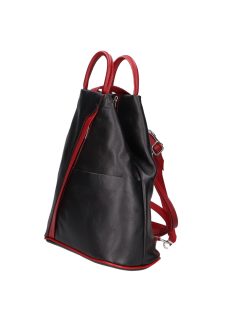 Olasz bőr 1360 fekete piros hátizsák
