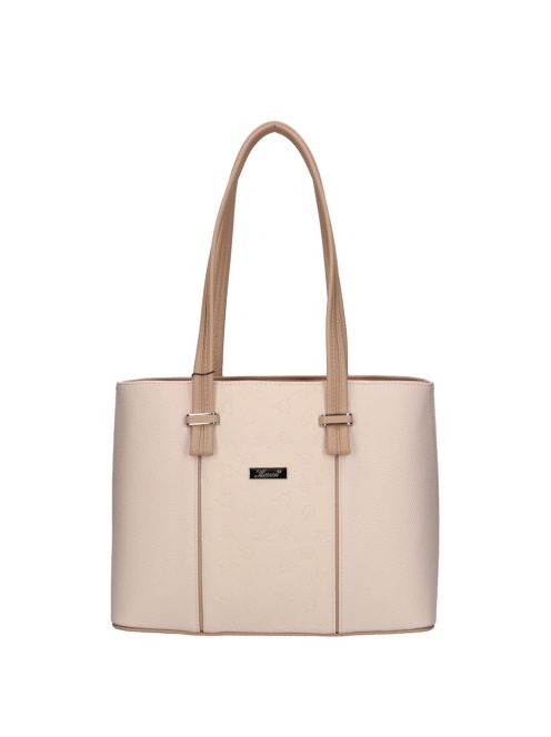 Karen Cezaria drapp-bézs virágos rostbőr női válltáska