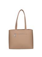 Karen Cezaria drapp-bézs virágos rostbőr női válltáska