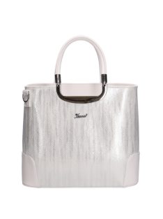 Karen Delia fehér-ezüst rostbőr női kézitáska