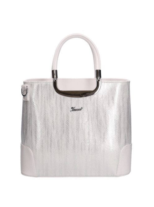 Karen Delia fehér-ezüst rostbőr női kézitáska