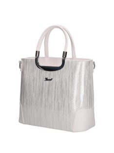 Karen Delia fehér-ezüst rostbőr női kézitáska