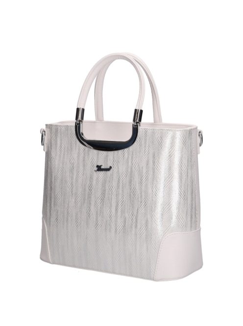 Karen Delia fehér-ezüst rostbőr női kézitáska